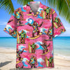 Bigfoot Surfing Red Beach Hawaiian Shirt