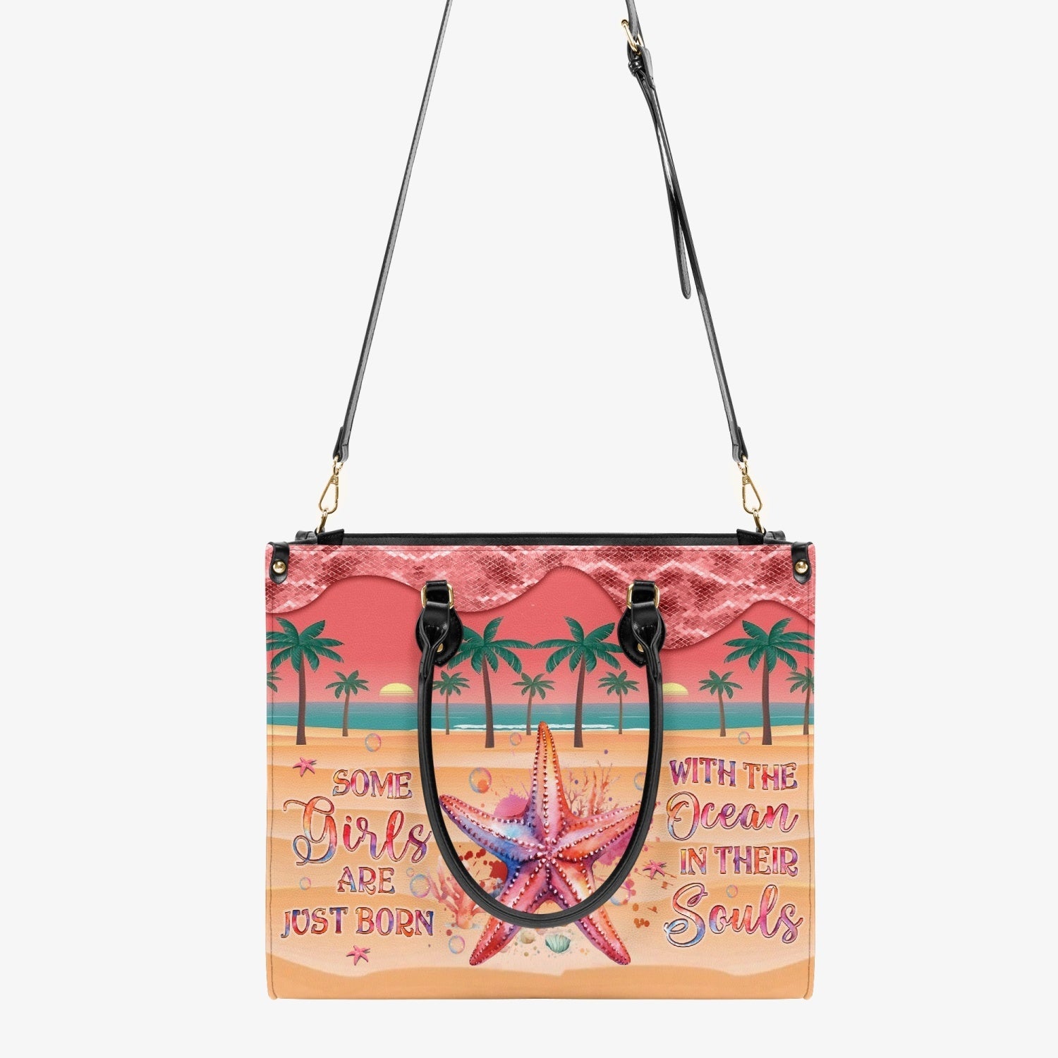 Bigcrowns SOME GIRLS ARE JUST BORN LEATHER HANDBAG T2703244