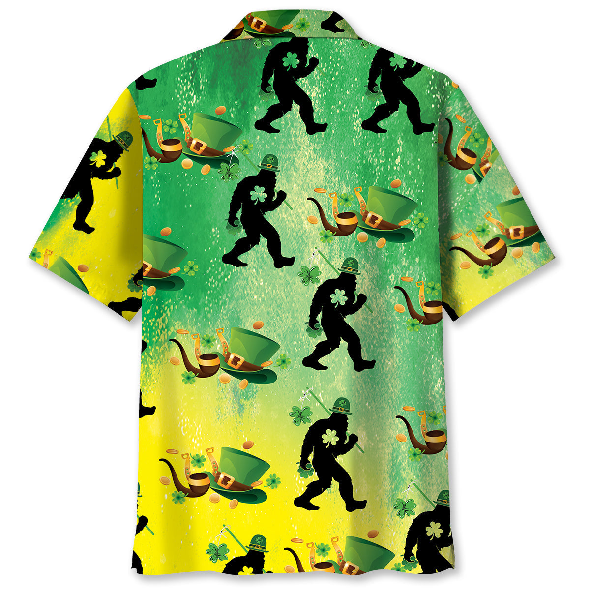 Bigfoot Shamrock Saint Patrick's Day Hawaiian Shirt