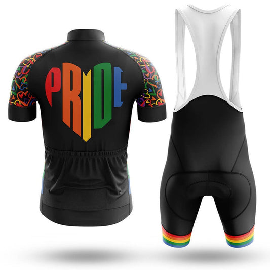 Pride Heart Men's Cycling Jersey Set, Road Bike Cycling Kit for Men, Biking Outfit, Bicycle Suit, Team Racing Uniform