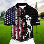 BigCrowns Black Pride Premium Smoke US Flag Cool Golf Polo Shirts Multicolor Custom Name Polo