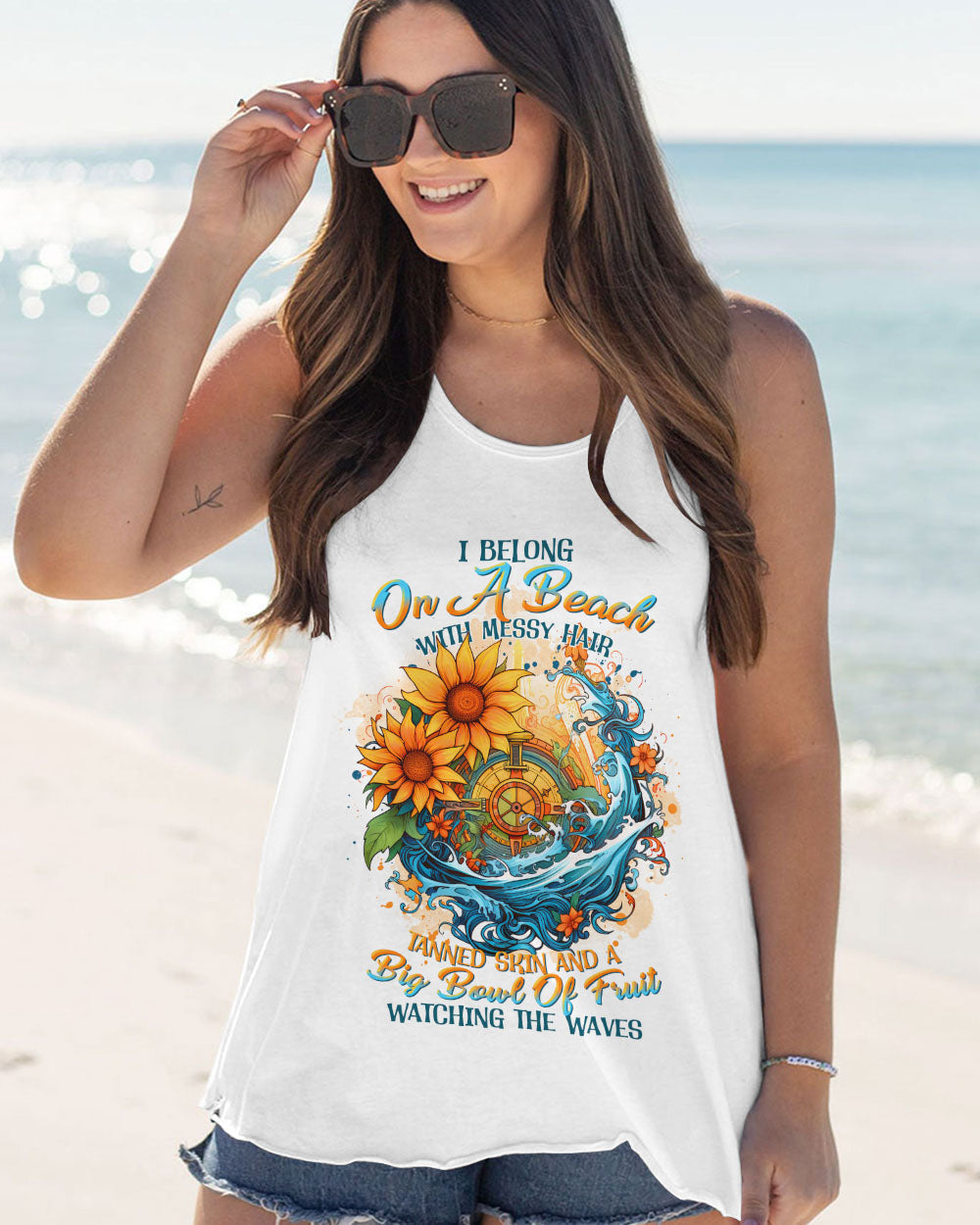 I BELONG ON A BEACH COMPASS ALL OVER PRINT - TLTR0706233