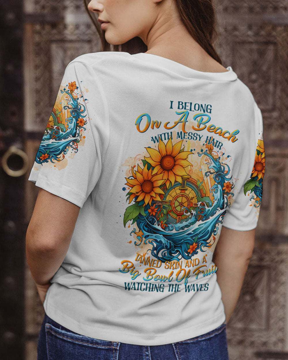 I BELONG ON A BEACH COMPASS ALL OVER PRINT - TLTR0706233