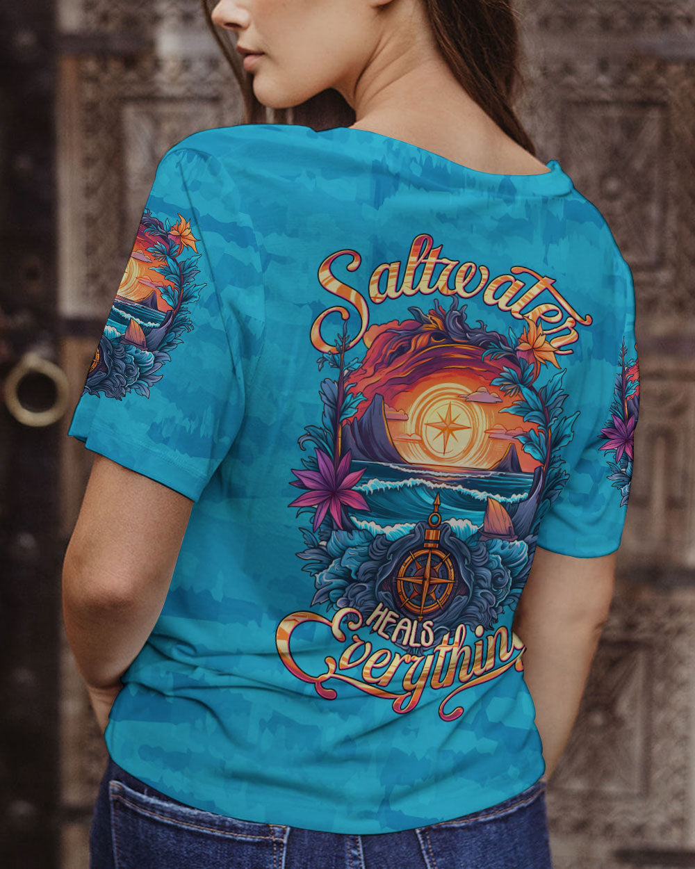 SALTWATER HEALS EVERYTHING COMPASS ALL OVER PRINT - TLTW1906233