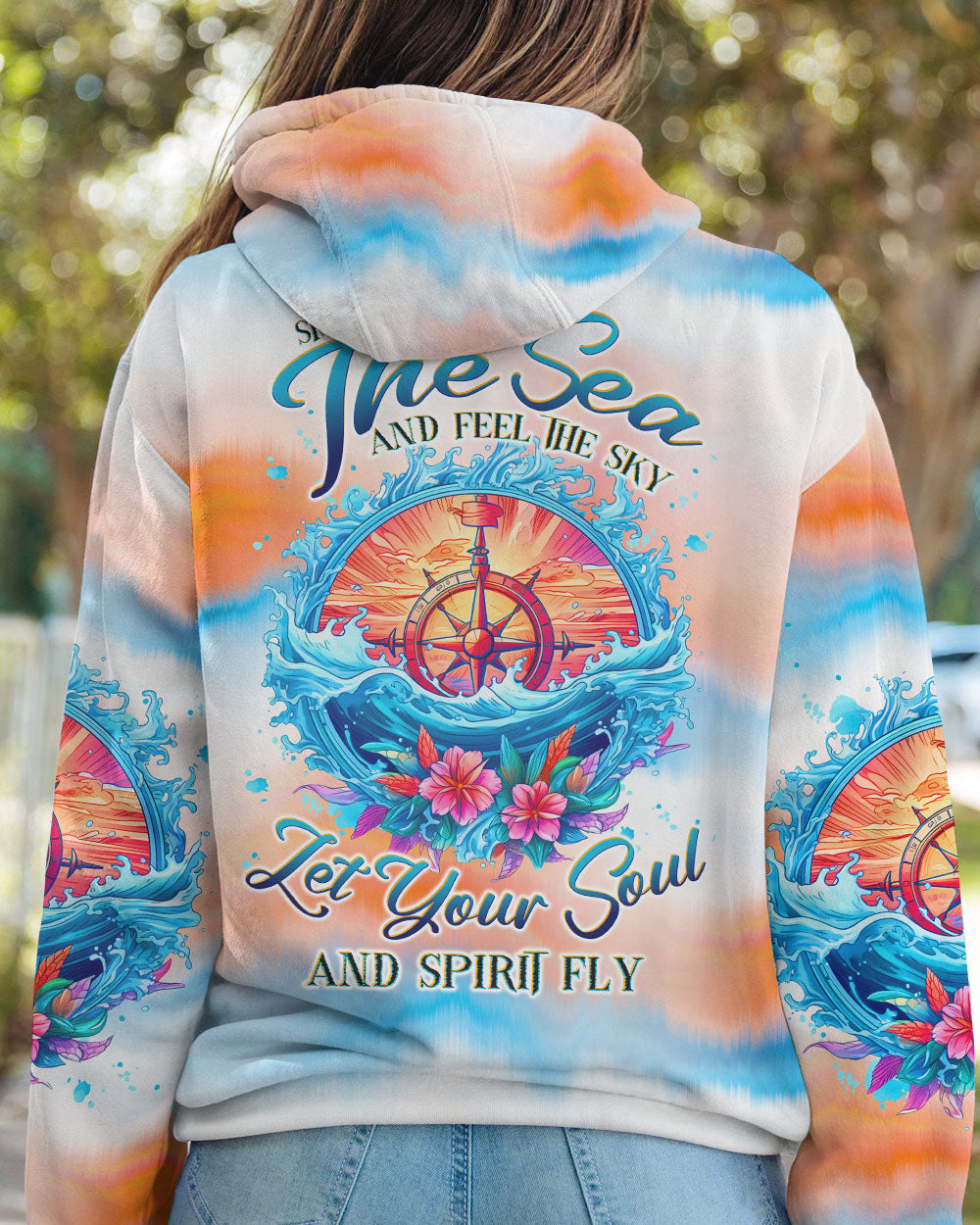 SMELL THE SEA AND FEEL THE SKY COMPASS ALL OVER PRINT - TLTW3105233