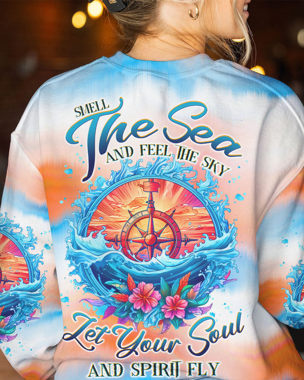 SMELL THE SEA AND FEEL THE SKY COMPASS ALL OVER PRINT - TLTW3105233