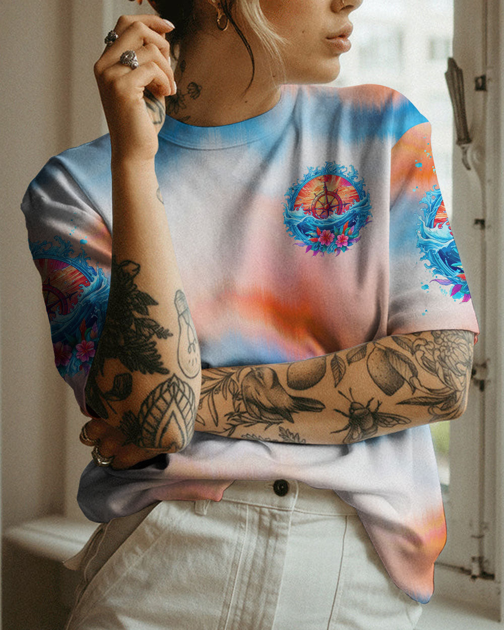 SMELL THE SEA AND FEEL THE SKY COMPASS ALL OVER PRINT - TLTW3105233