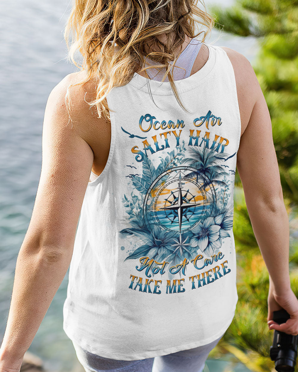 OCEAN AIR SALTY HAIR COMPASS ALL OVER PRINT - YHDU0106232