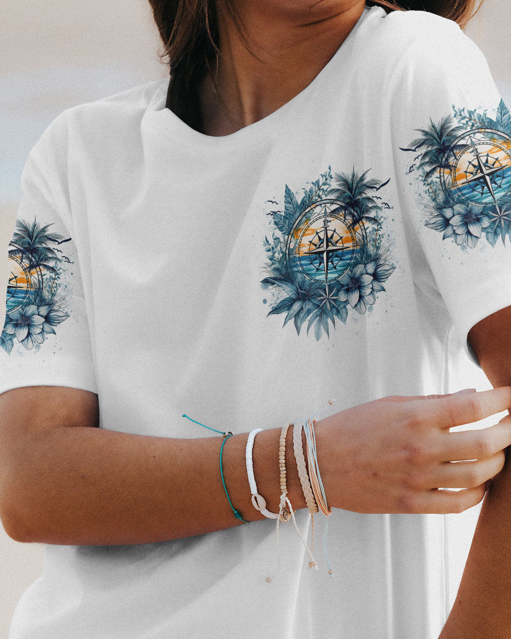 OCEAN AIR SALTY HAIR COMPASS ALL OVER PRINT - YHDU0106232