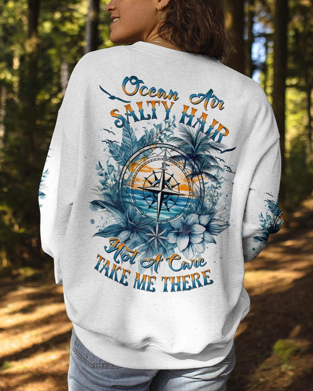 OCEAN AIR SALTY HAIR COMPASS ALL OVER PRINT - YHDU0106232