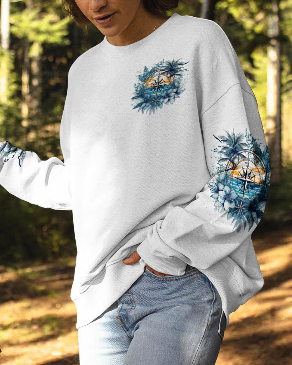 OCEAN AIR SALTY HAIR COMPASS ALL OVER PRINT - YHDU0106232