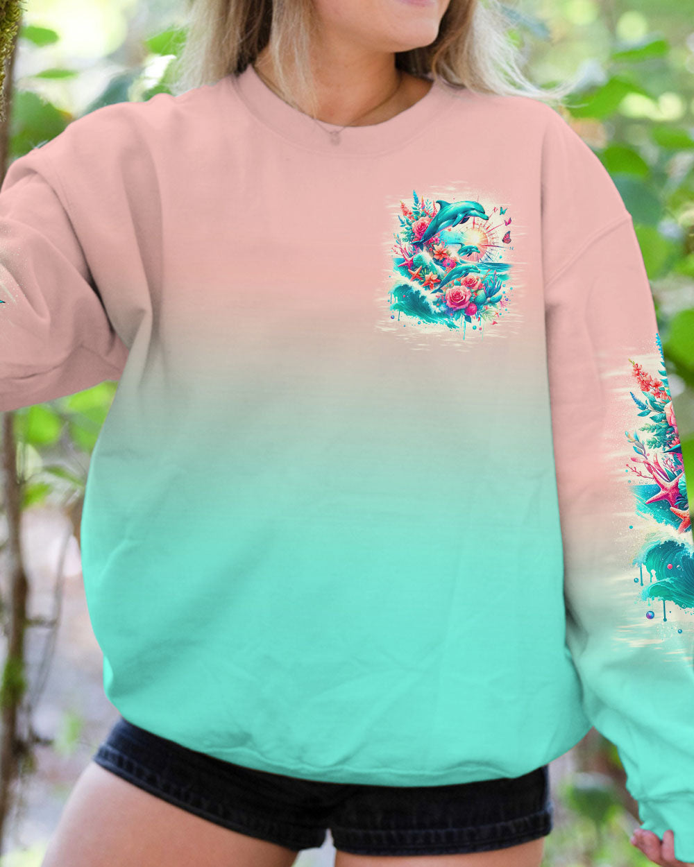 SALTWATER HEALS EVERYTHING DOLPHINS COMPASS ALL OVER PRINT - TLNO0612233