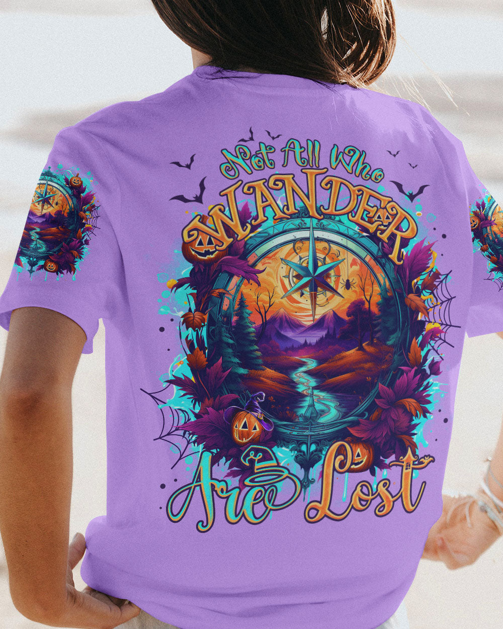 NOT ALL WHO WANDER ARE LOST COMPASS HALLOWEEN ALL OVER PRINT - TLNO2507231