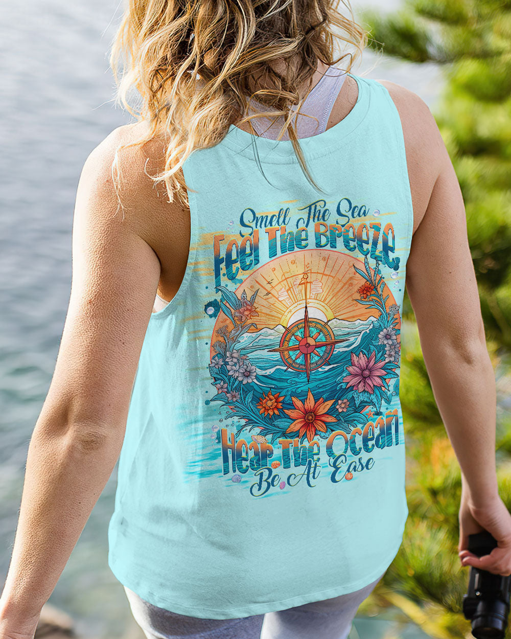 SMELL THE SEA FEEL THE BREEZE COMPASS ALL OVER PRINT - TLNT0609232