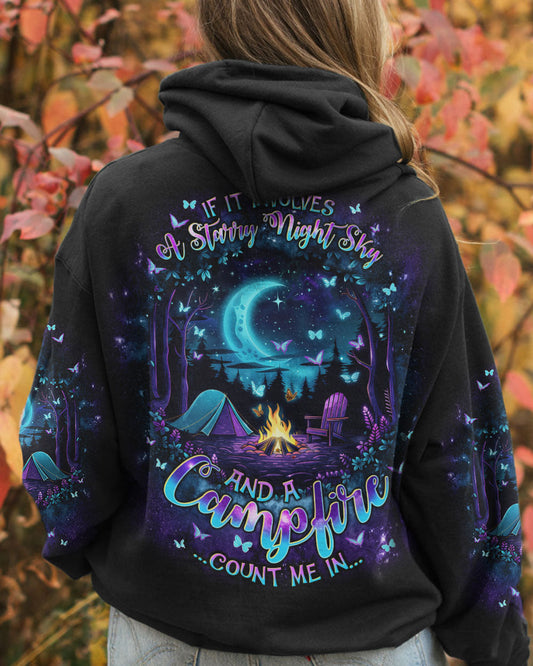 STARRY NIGHT SKY AND A CAMPFIRE COUNT ME IN ALL OVER PRINT - TLNT1109244