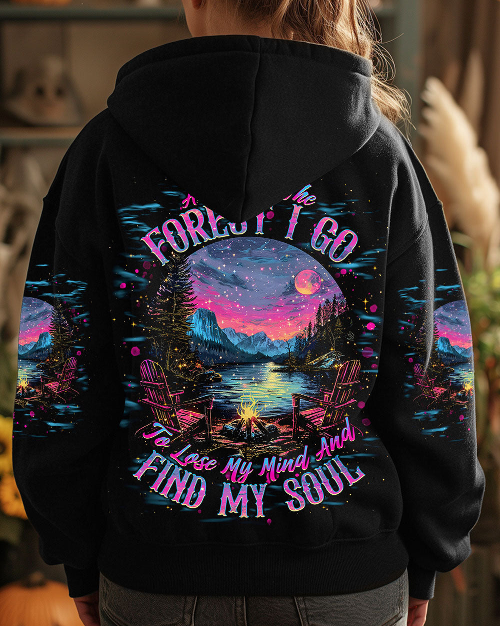 AND INTO THE FOREST I GO CAMPFIRE ALL OVER PRINT - TLNT1902251