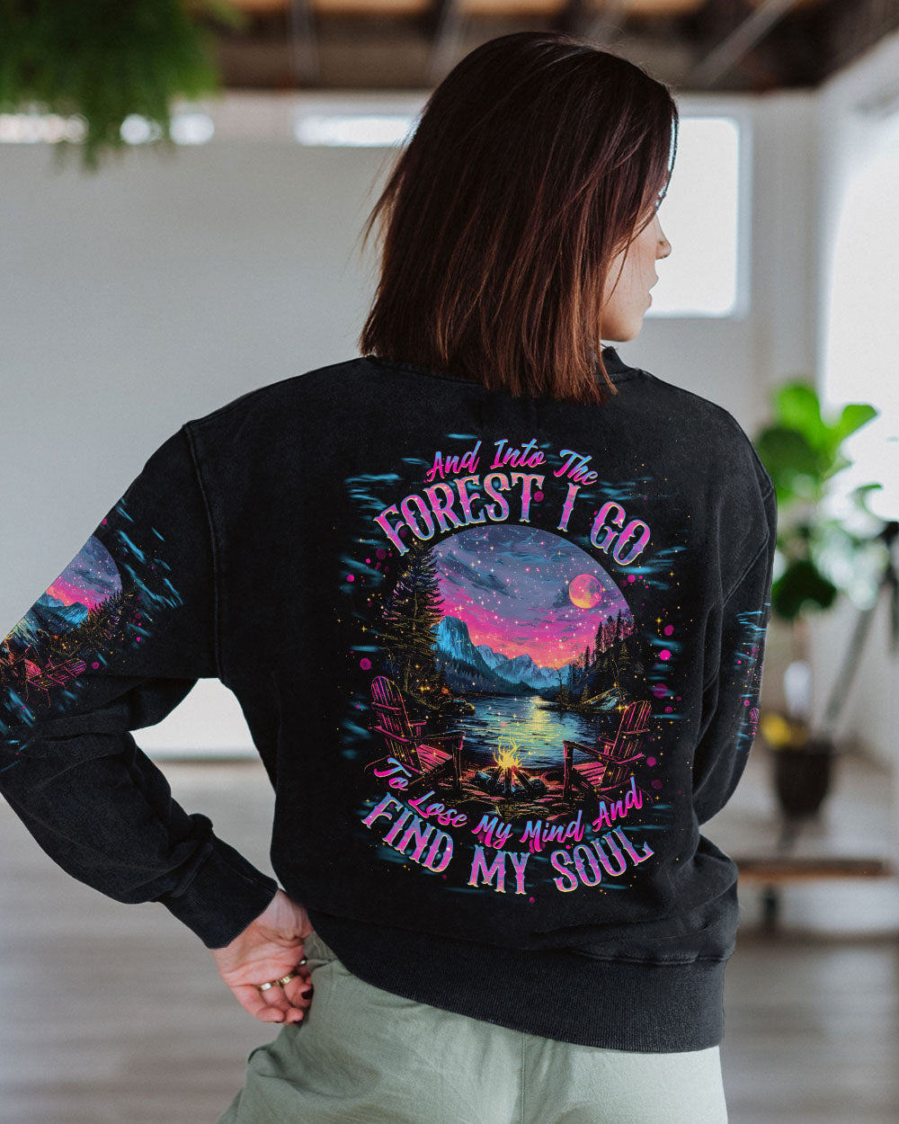 AND INTO THE FOREST I GO CAMPFIRE ALL OVER PRINT - TLNT1902251