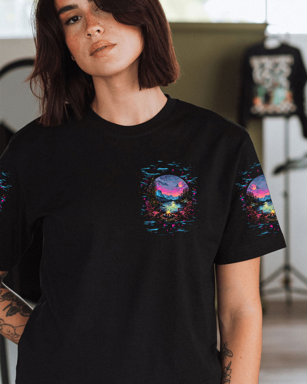 AND INTO THE FOREST I GO CAMPFIRE ALL OVER PRINT - TLNT1902251