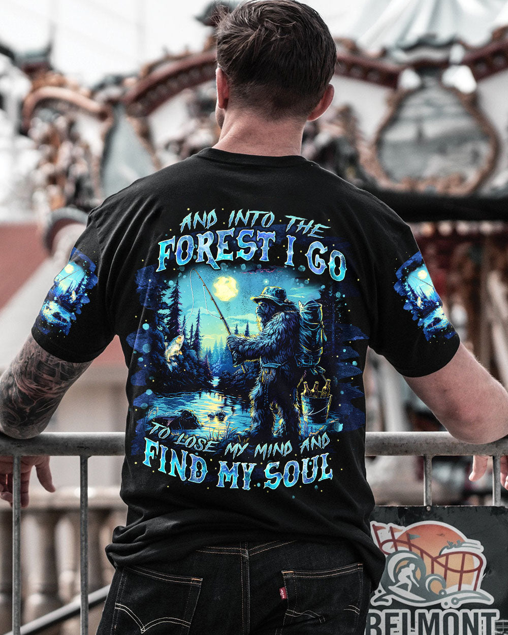 AND INTO THE FOREST I GO BIGFOOT FISHING ALL OVER PRINT - TLNT2102251