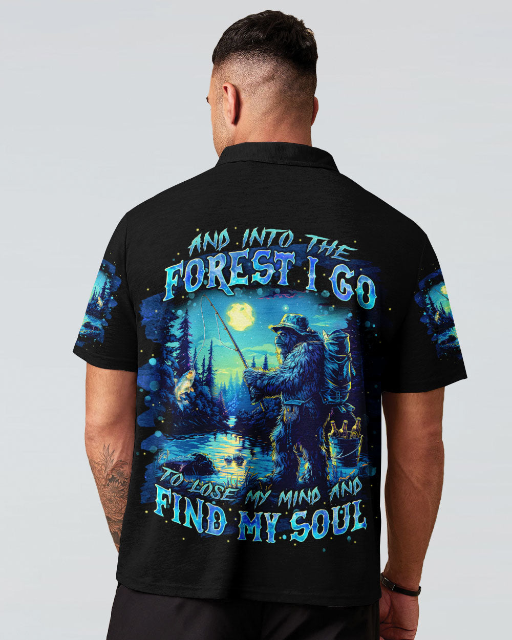 AND INTO THE FOREST I GO BIGFOOT FISHING ALL OVER PRINT - TLNT2102251