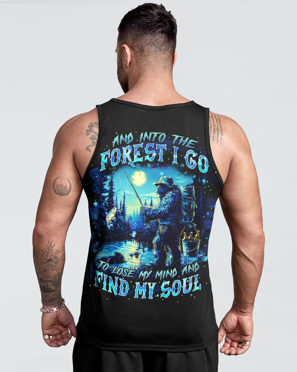 AND INTO THE FOREST I GO BIGFOOT FISHING ALL OVER PRINT - TLNT2102251