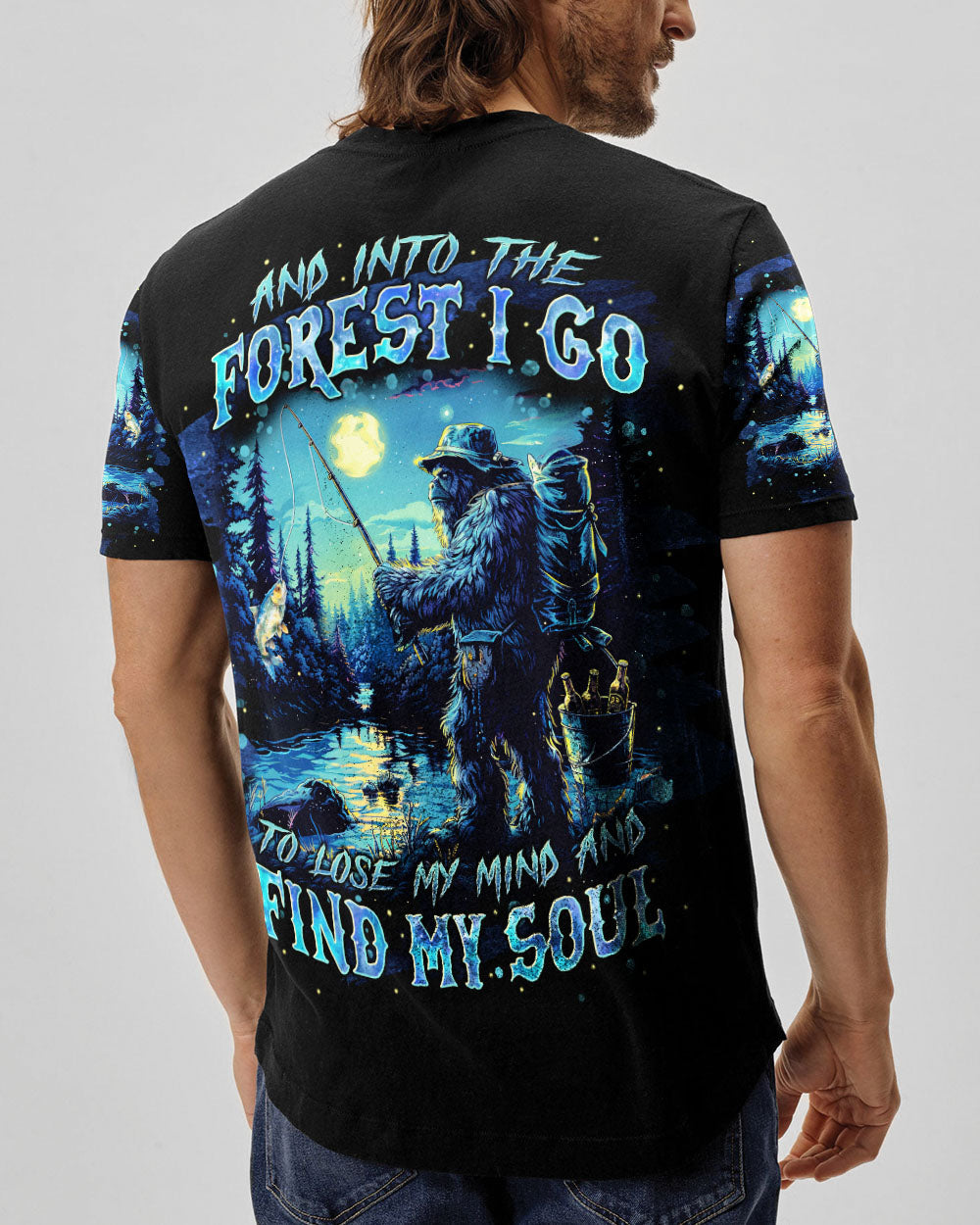 AND INTO THE FOREST I GO BIGFOOT FISHING ALL OVER PRINT - TLNT2102251