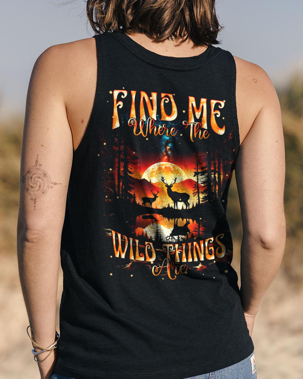FIND ME WHERE THE WILD THINGS ARE DEER HUNTING NATURE ALL OVER PRINT  - TLNT2111241
