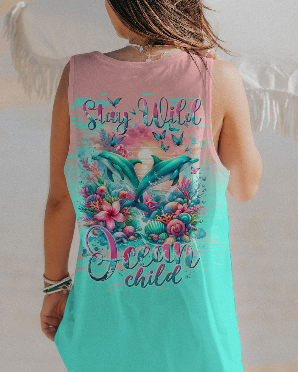 STAY WILD OCEAN CHILD DOLPHIN ALL OVER PRINT - TLNT2311231