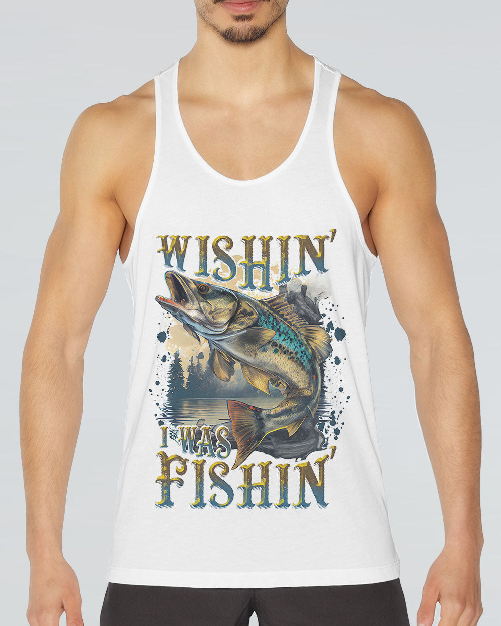 WISHIN' I WAS FISHIN' ALL OVER PRINT - TLNT2806232