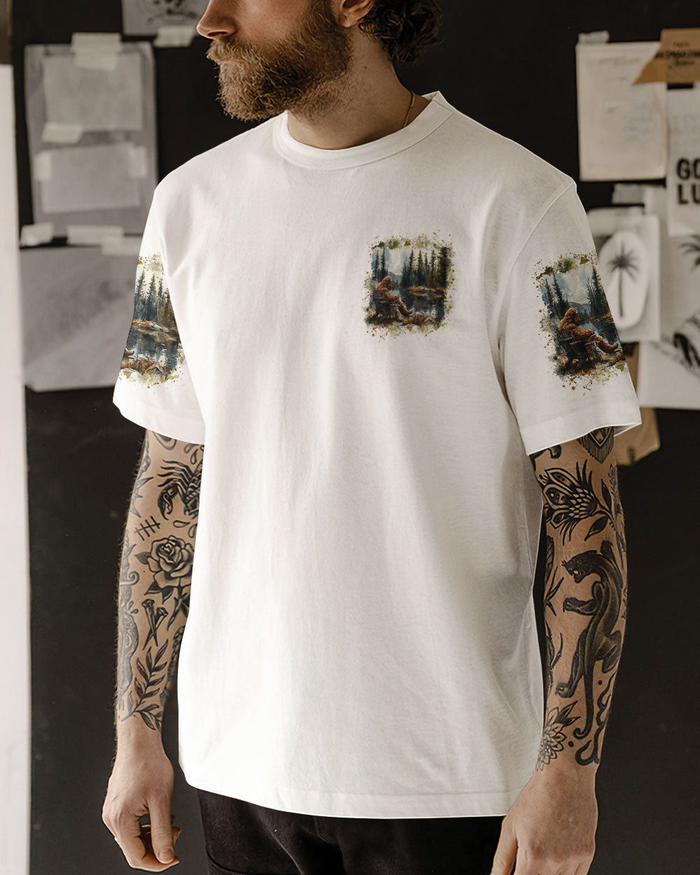 THE CLOSER I GET TO NATURE BIGFOOT FISHING ALL OVER PRINT - TLNZ0609241