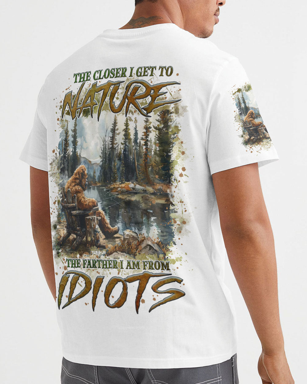 THE CLOSER I GET TO NATURE BIGFOOT FISHING ALL OVER PRINT - TLNZ0609241