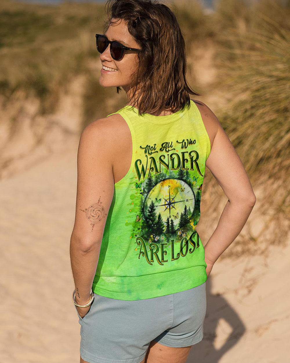 NOT ALL WHO WANDER ARE LOST COMPASS ALL OVER PRINT - TLNZ1408243