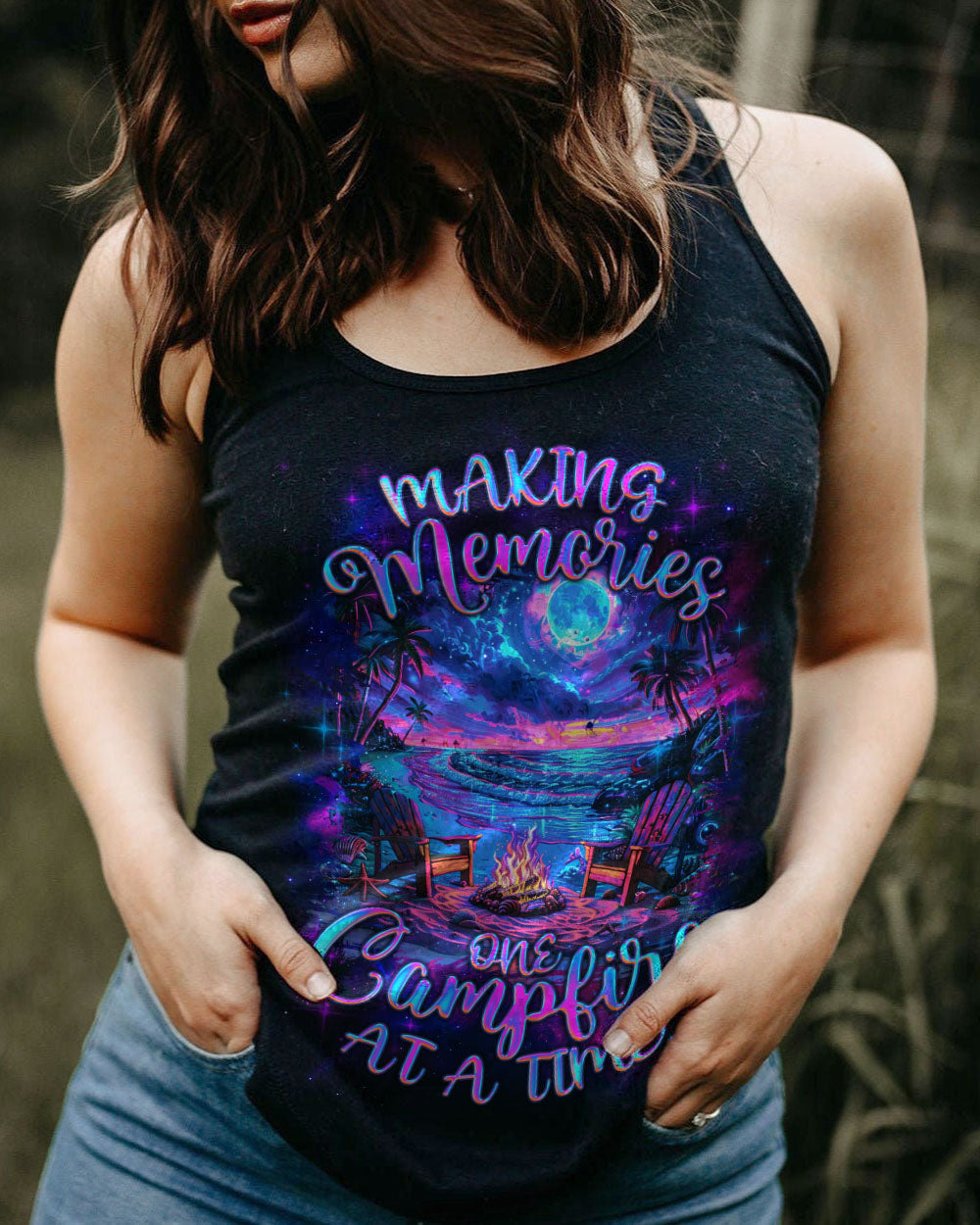 MAKING MEMORIES ONE CAMPFIRE AT A TIME BEACH ALL OVER PRINT - TLNZ1603243