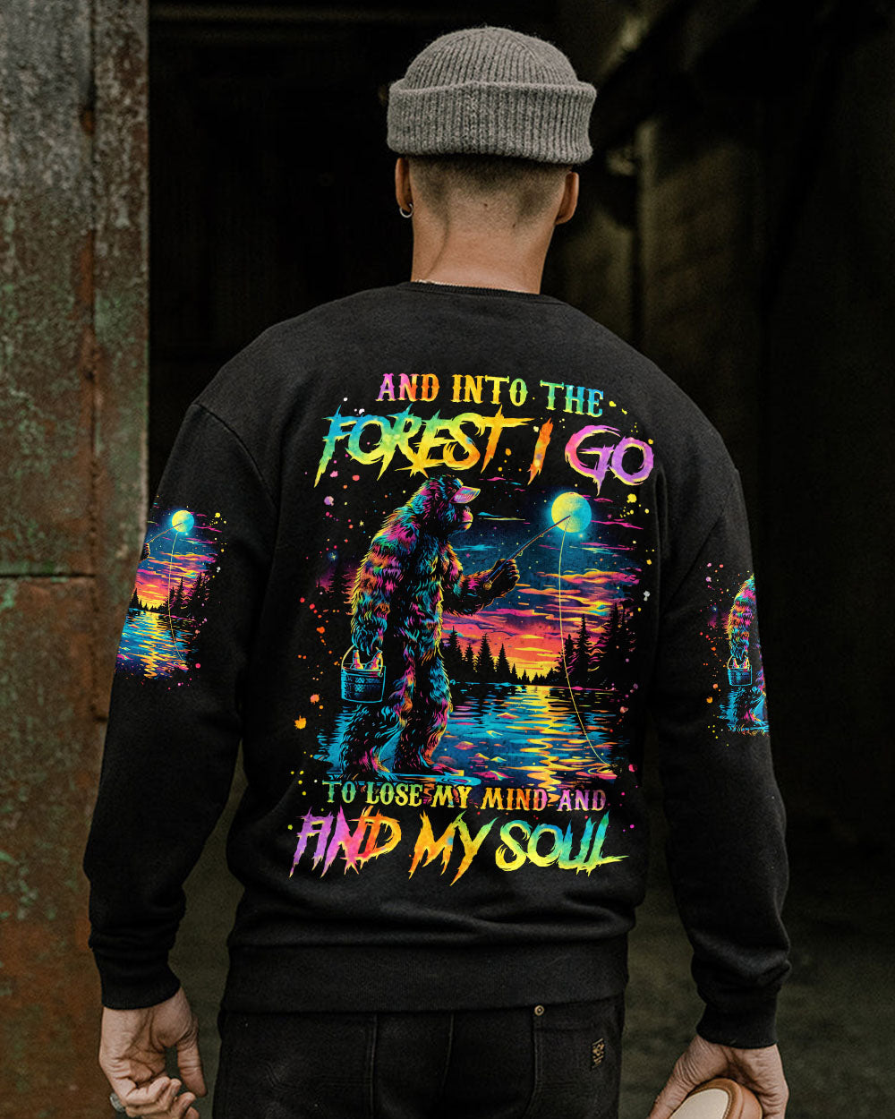 AND INTO THE FOREST I GO BIGFOOT FISHING ALL OVER PRINT - TLNZ1902254