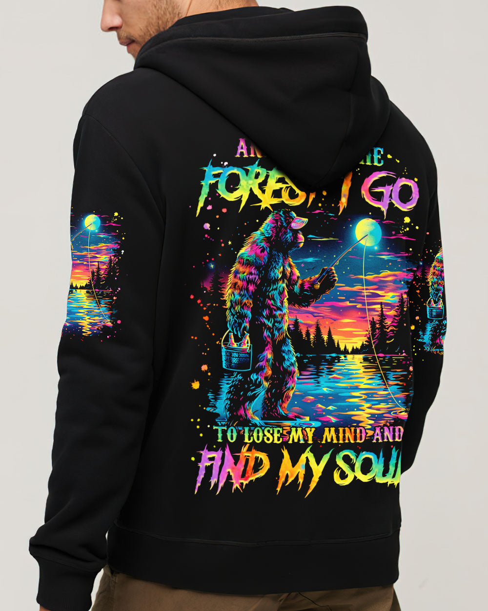 AND INTO THE FOREST I GO BIGFOOT FISHING ALL OVER PRINT - TLNZ1902254