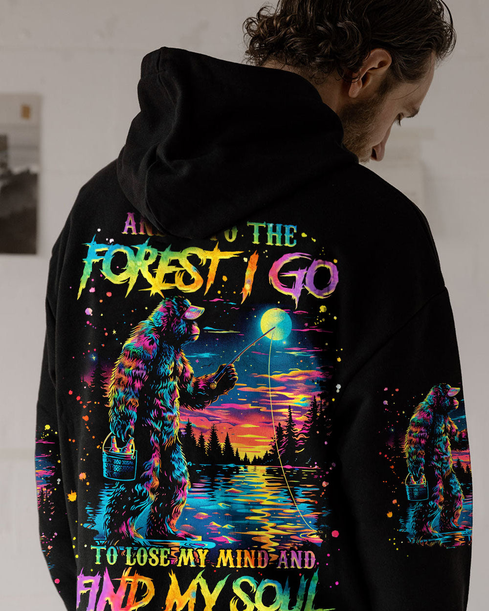 AND INTO THE FOREST I GO BIGFOOT FISHING ALL OVER PRINT - TLNZ1902254