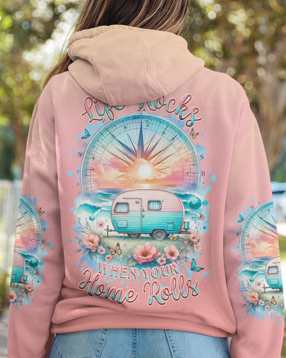 LIFE ROCKS WHEN YOUR HOME ROLLS COMPASS ALL OVER PRINT - TLNZ1912232