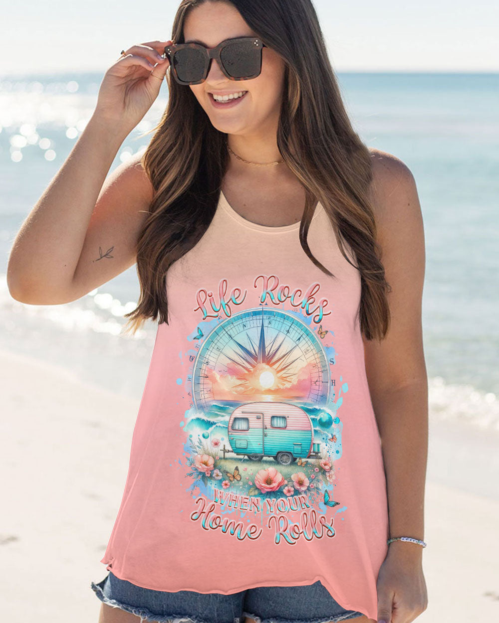 LIFE ROCKS WHEN YOUR HOME ROLLS COMPASS ALL OVER PRINT - TLNZ1912232