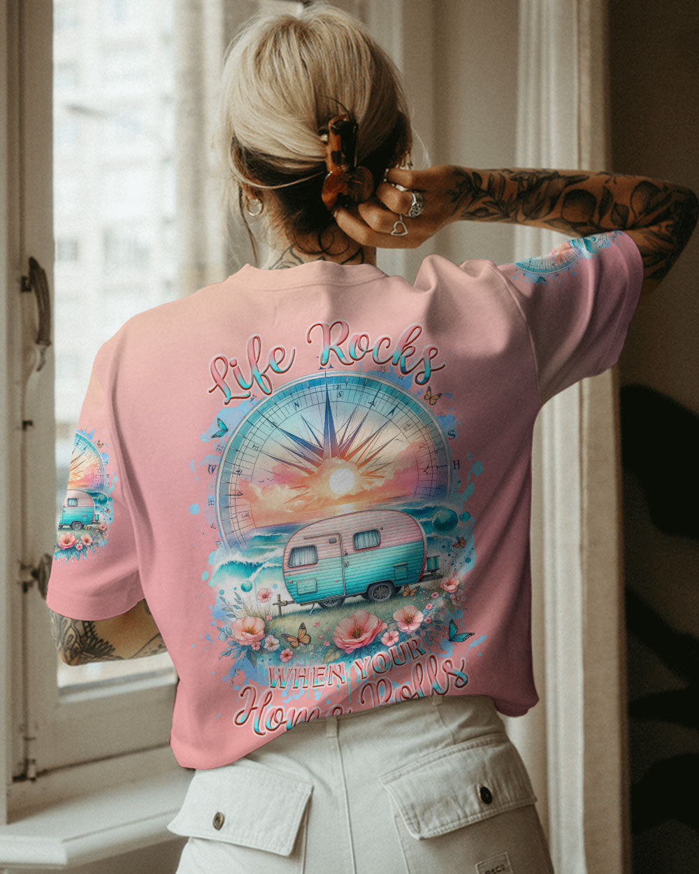 LIFE ROCKS WHEN YOUR HOME ROLLS COMPASS ALL OVER PRINT - TLNZ1912232