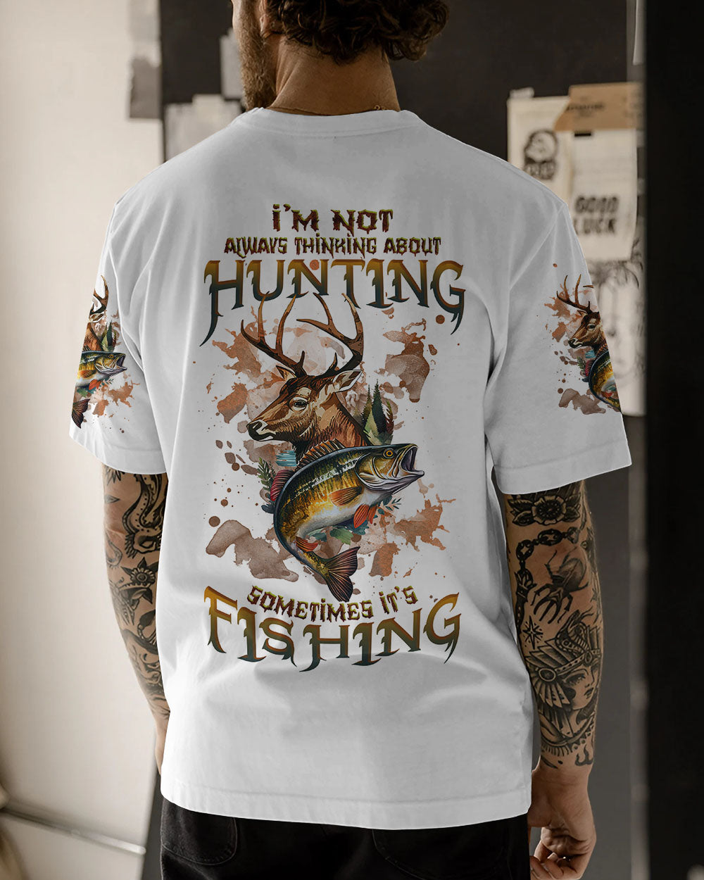I'M NOT ALWAYS THINKING HUNTING FISHING ALL OVER PRINT - TLNZ2009232