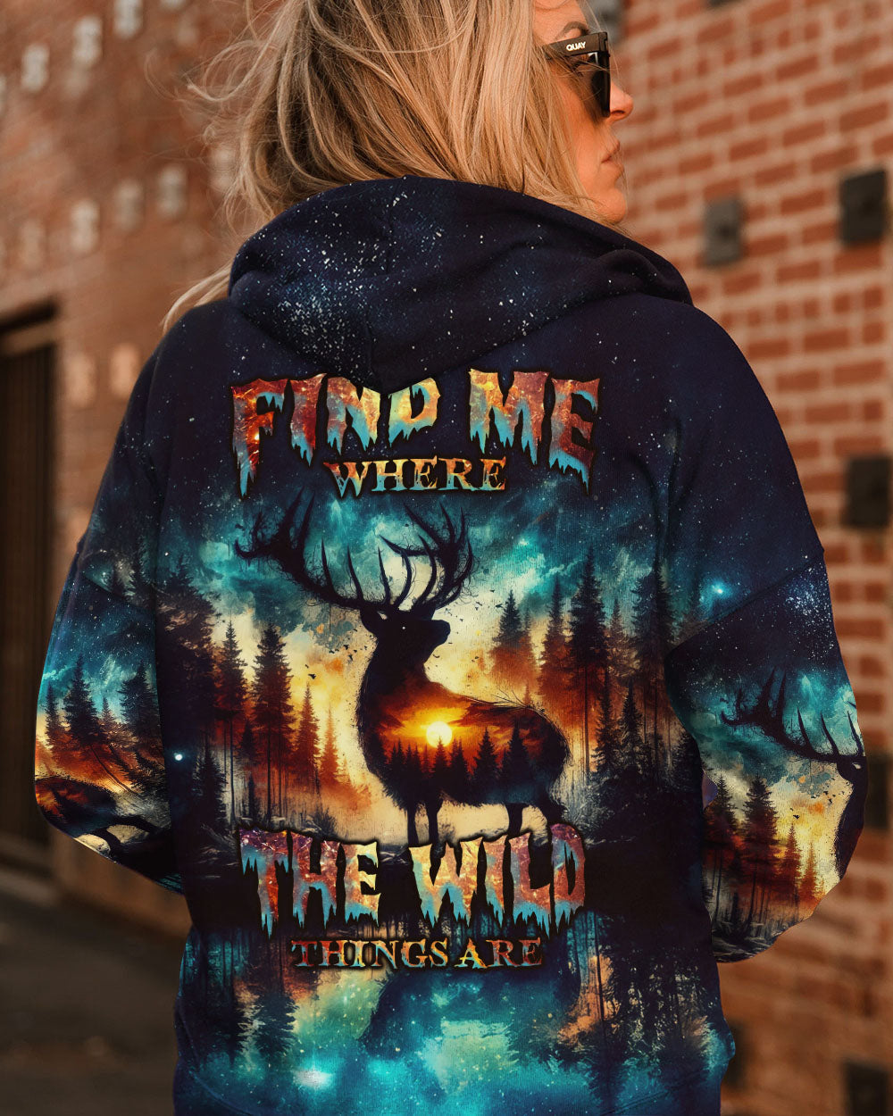 FIND ME WHERE THE WILD THINGS ARE DEER HUNTING NATURE ALL OVER PRINT  - TLNZ2311241