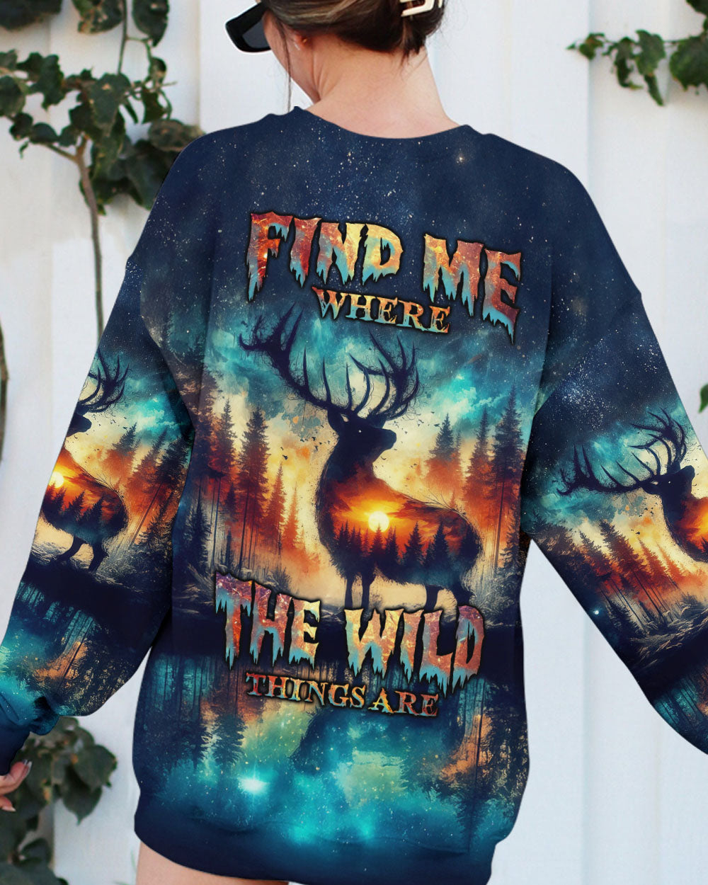 FIND ME WHERE THE WILD THINGS ARE DEER HUNTING NATURE ALL OVER PRINT  - TLNZ2311241