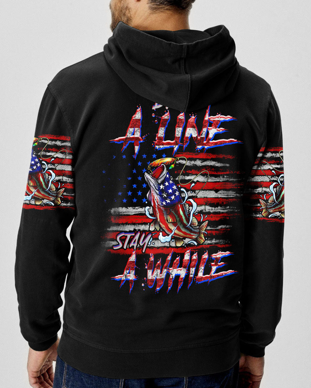 DROP A LINE STAY A WHILE FISHING FLAG ALL OVER PRINT - TLTR0407234