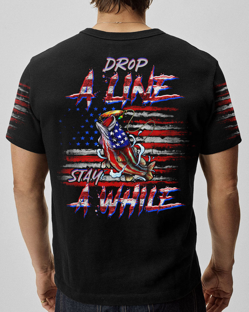 DROP A LINE STAY A WHILE FISHING FLAG ALL OVER PRINT - TLTR0407234