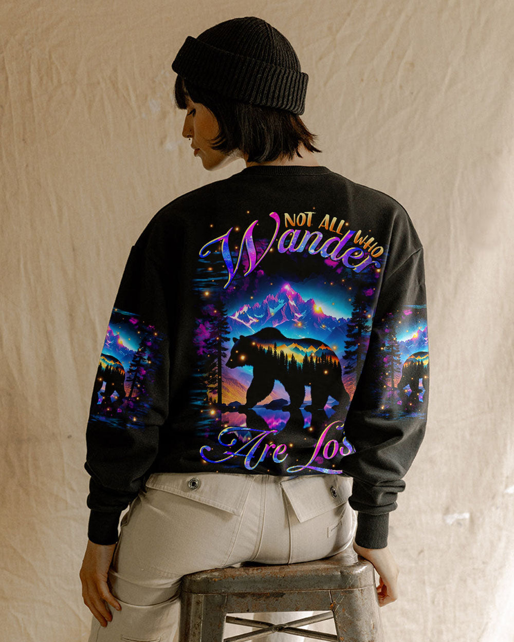 NOT ALL WHO WANDER ARE LOST BEAR COLORFUL ALL OVER PRINT - TLTR1611242