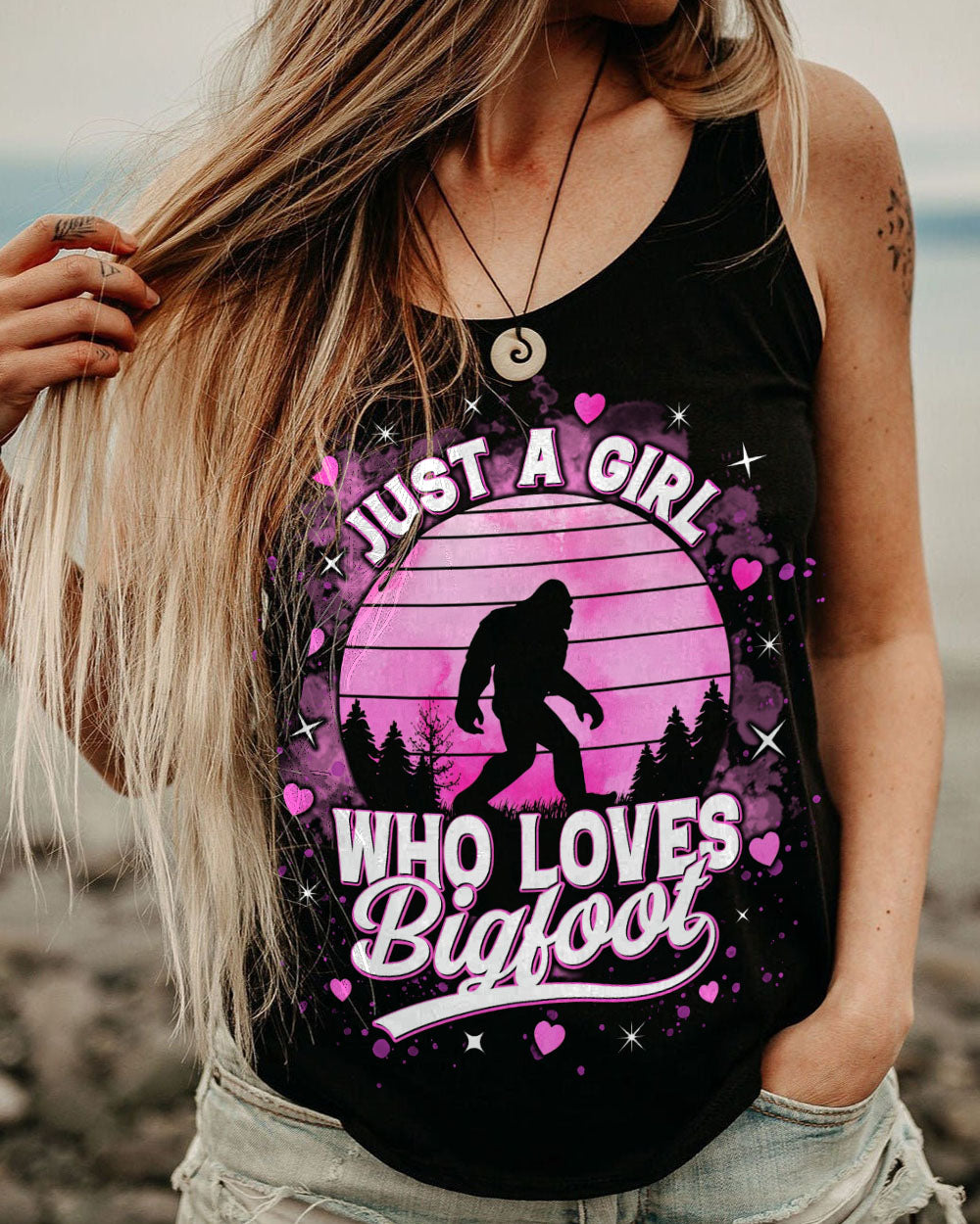 JUST A GIRL WHO LOVES BIGFOOT ALL OVER PRINT - TLTR3110244