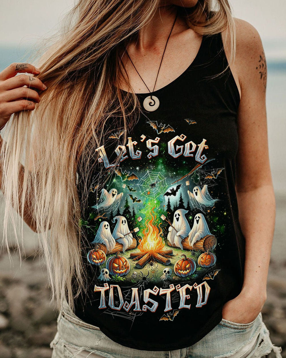 LET'S GET TOASTED BOOS HALLOWEEN ALL OVER PRINT - TLTW0508243