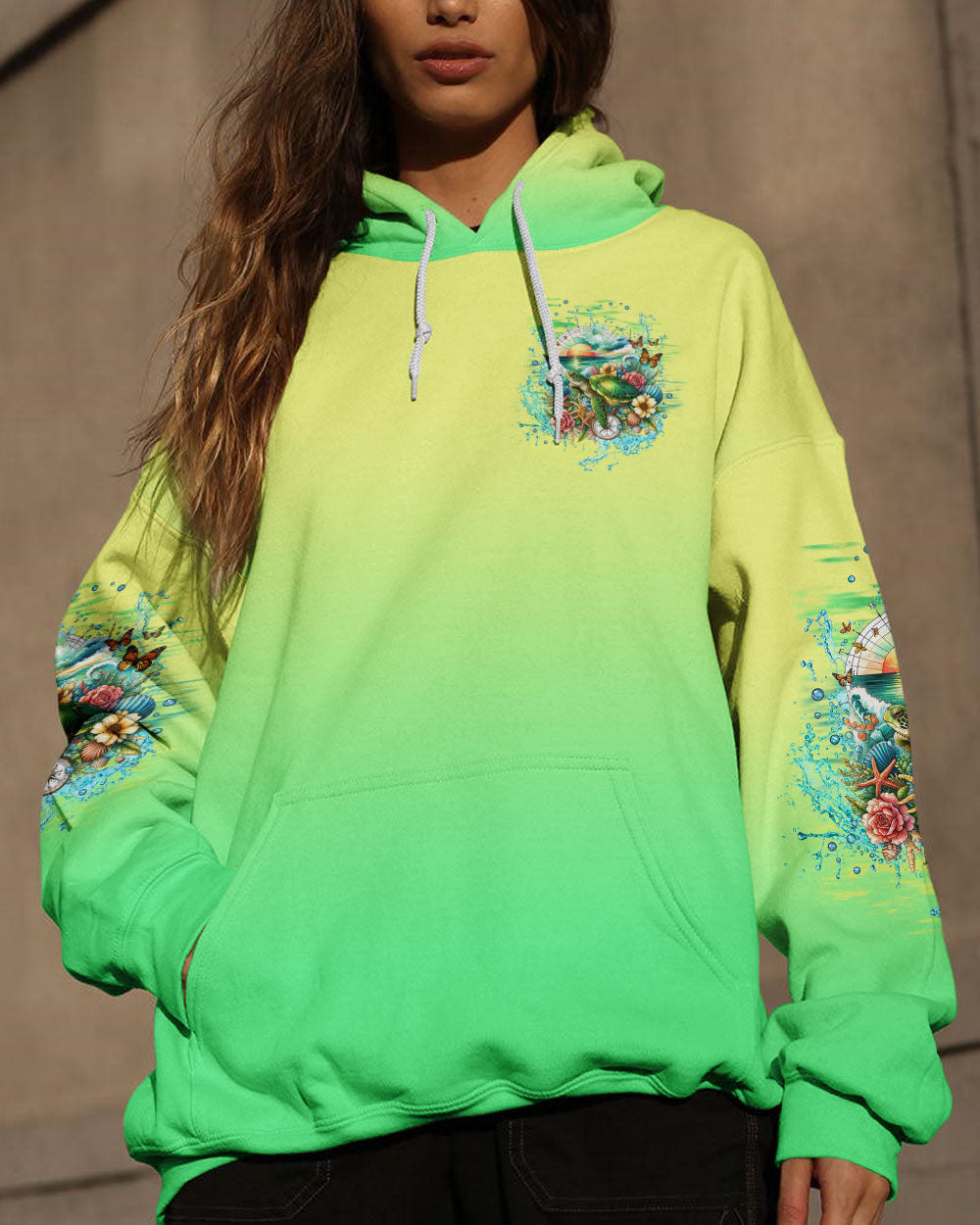 SALTWATER HEALS EVERYTHING COMPASS TURTLE ALL OVER PRINT - TLTW0612234