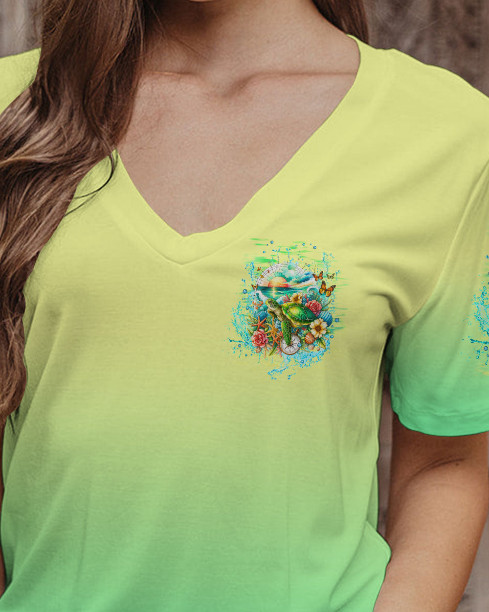 SALTWATER HEALS EVERYTHING COMPASS TURTLE ALL OVER PRINT - TLTW0612234