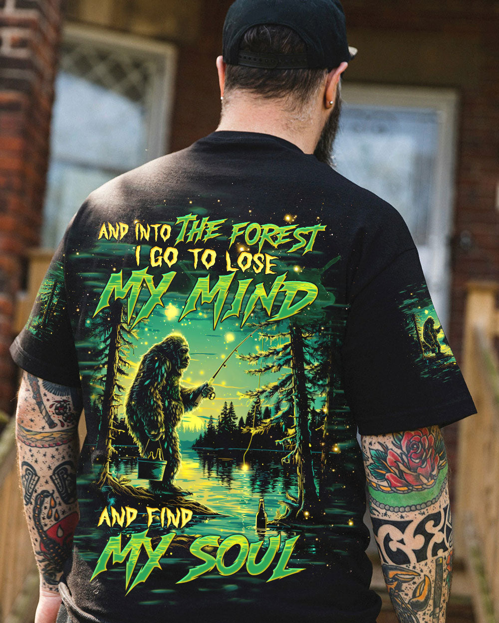 AND INTO THE FOREST I GO BIGFOOT FISHING ALL OVER PRINT   - TLTW0703254